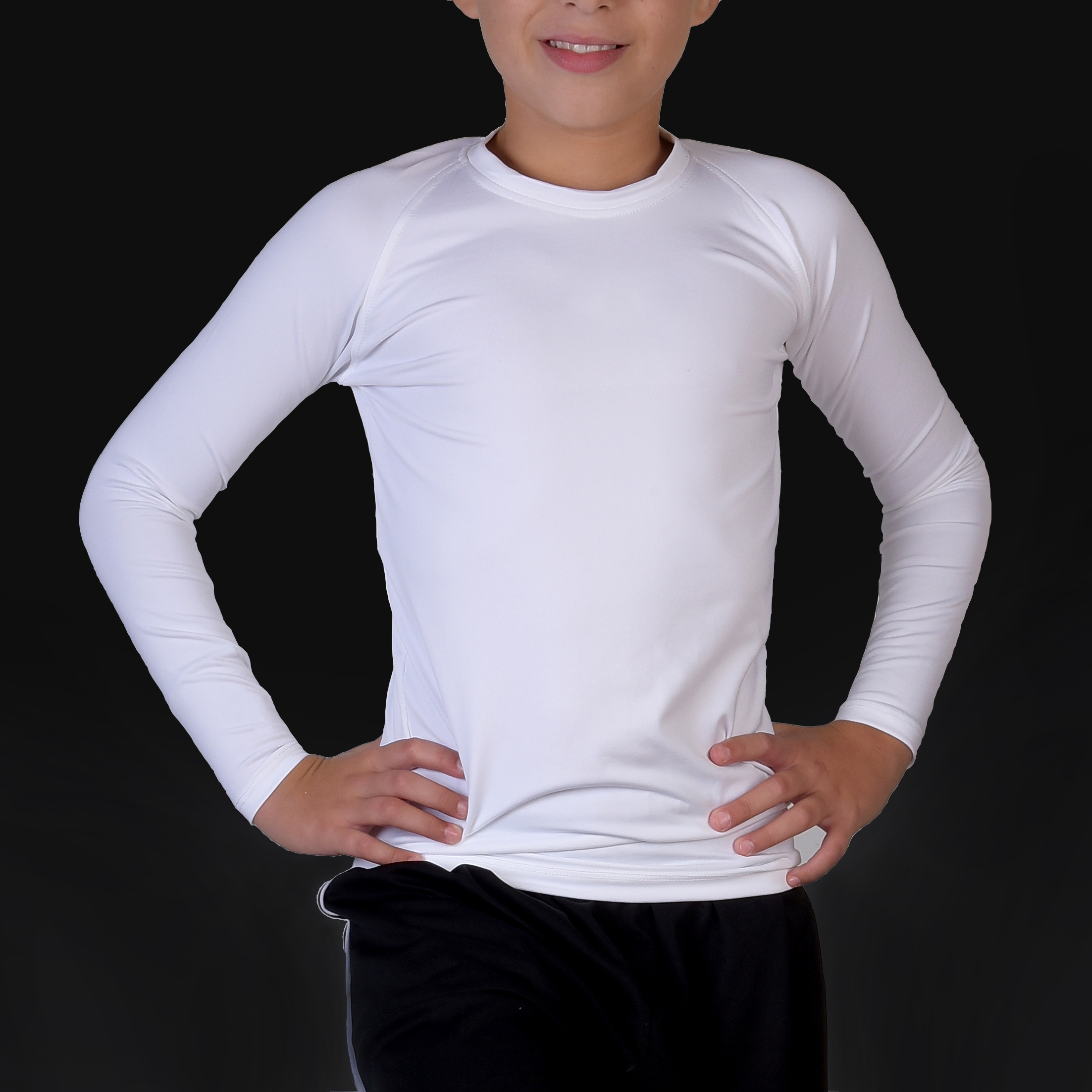 Camiseta térmica de manga larga de Niño - 10 - Blanco